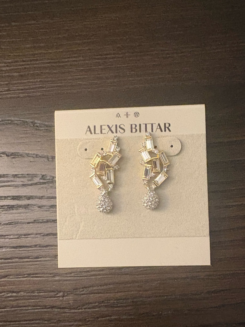 NEW Alexis Bittar Gold and Crystal Earrings